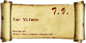 Tar Vilmos névjegykártya